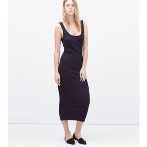 Zara | Dresses | Zara Black Ribbed 